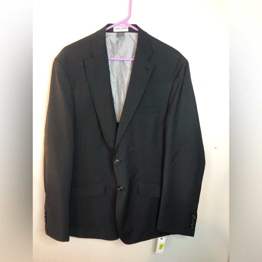 Crosby & Howard $295 NWT Classic Black Two-Button Blazer Men’s XL